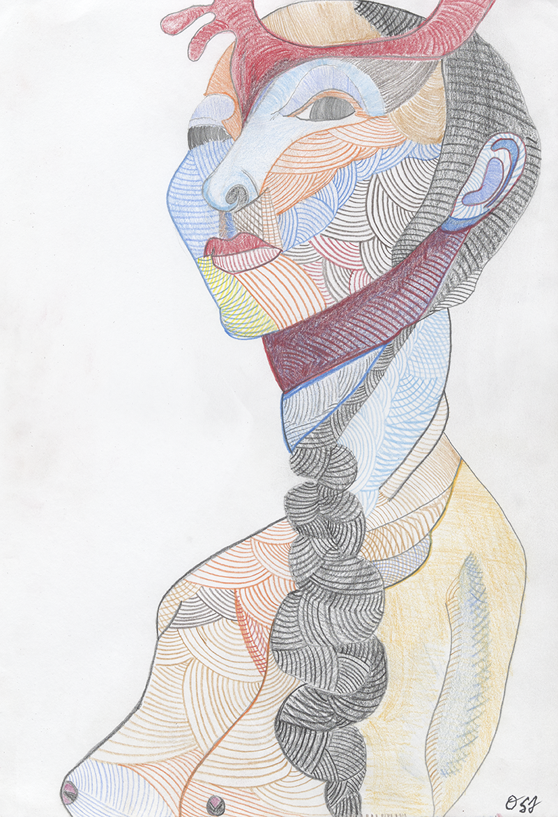 Pencil Sketch "Priestess" (original)