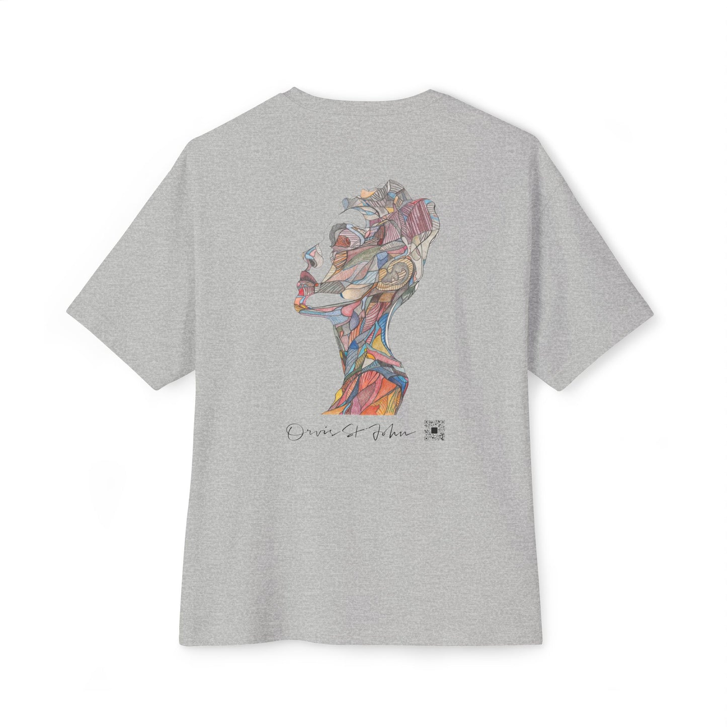 "Gem" Abstract Art Unisex Oversized Boxy T-Shirt - Premium Heavyweight Cotton Tee