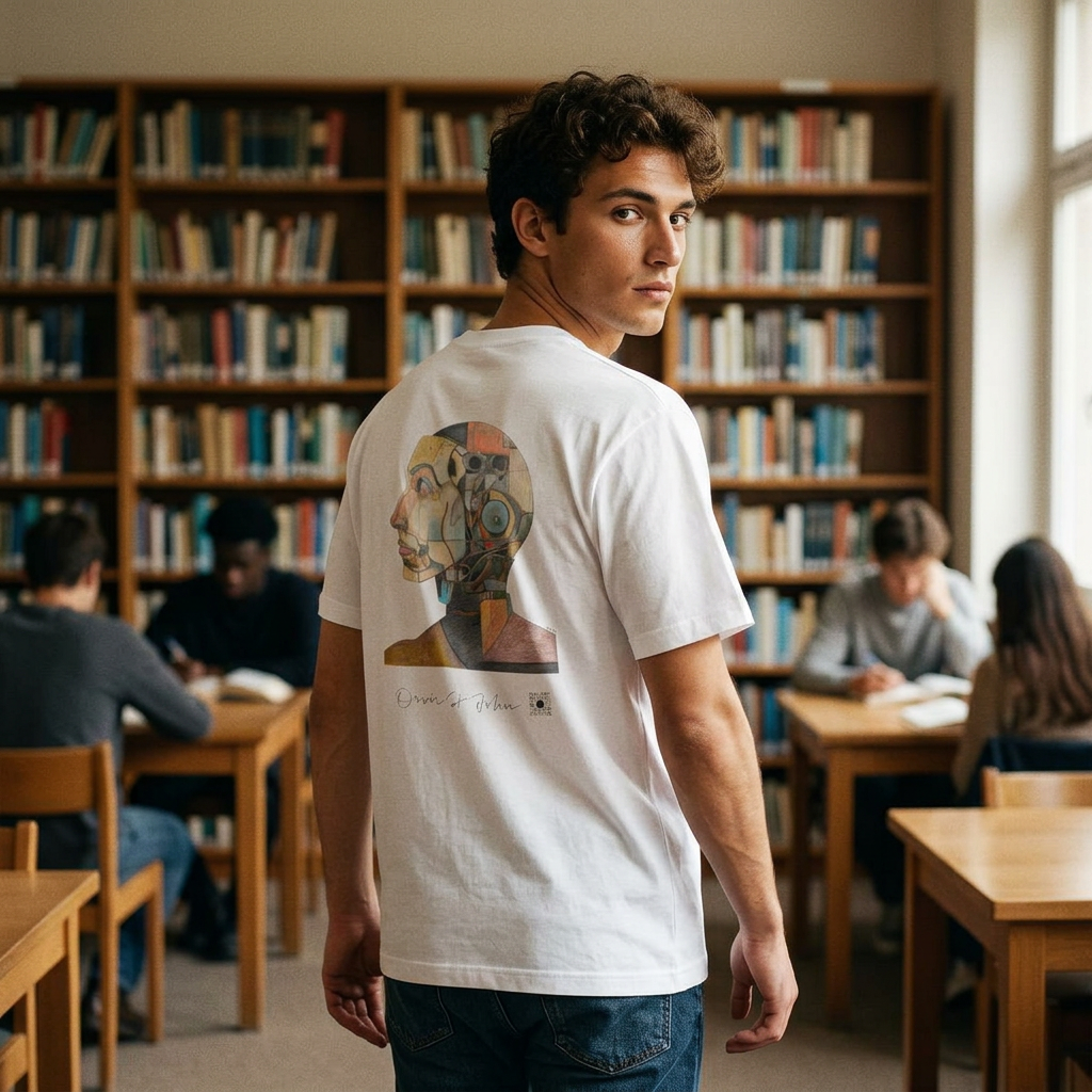 Unisex Oversized Boxy Graphic T-Shirt — „Modified human“ von Orvis St. John