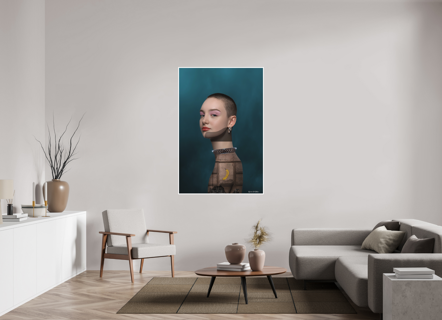 100 x 149,9 cm, Fine Art Print - Hahnemühle Photo Rag - 1 cm Border Miss Brutalist Berlin – Fine Art Print (City Girls Series)