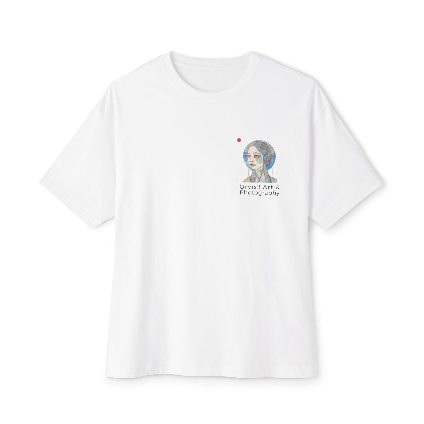 "Moon Girl" Fine Art Graphic Tee, Front & Back Print, Unisex Oversized Boxy Tee