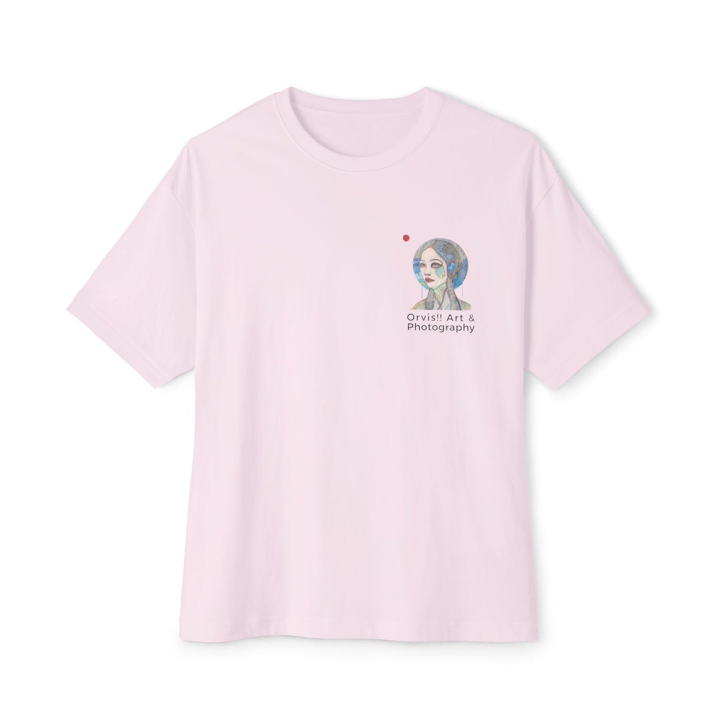 "Moon Girl" Fine Art Graphic Tee, Front & Back Print, Unisex Oversized Boxy Tee