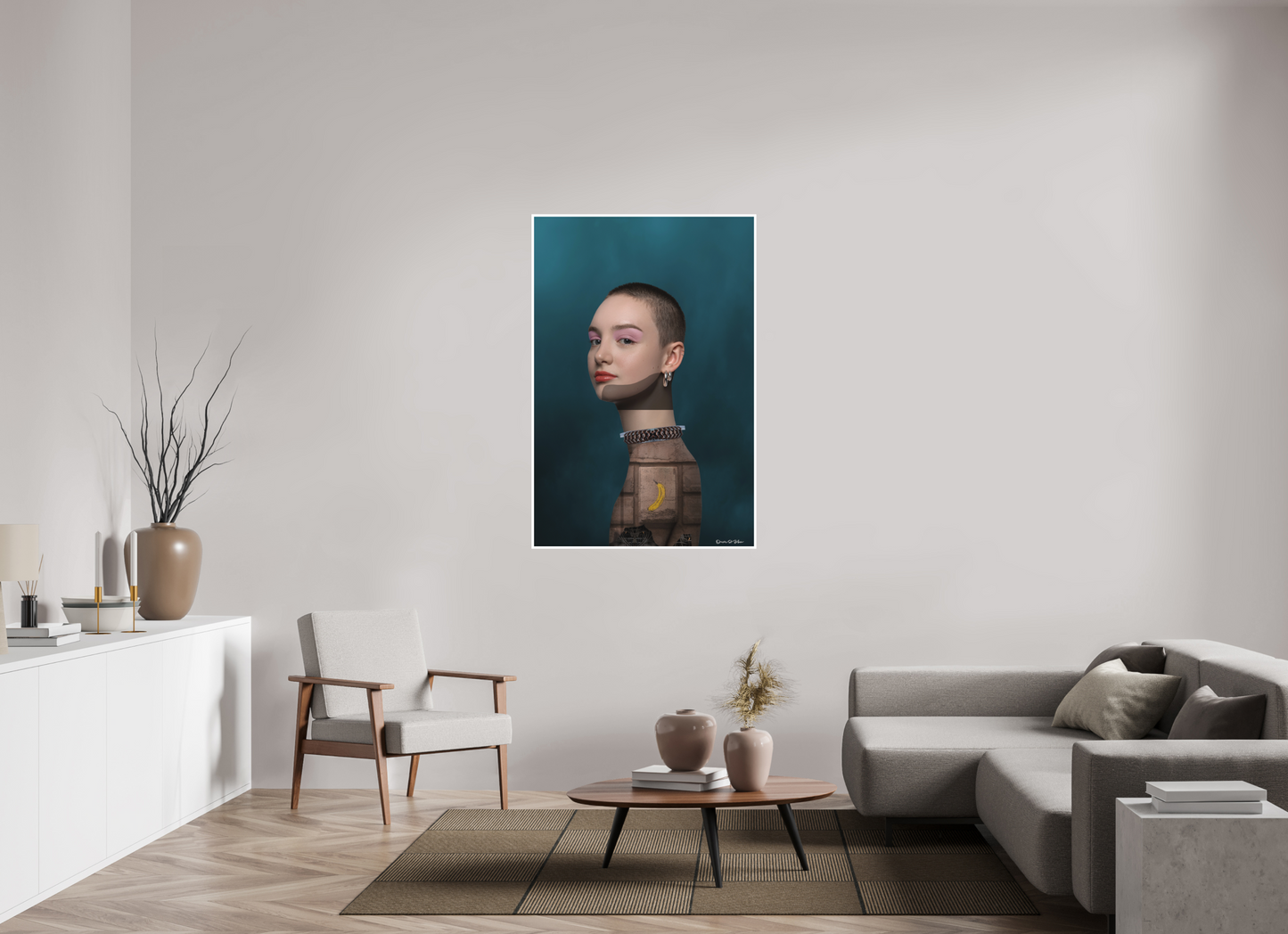 90 x 134,9 cm, Fine Art Print - Hahnemühle Photo Rag - 1 cm Border Miss Brutalist Berlin – Fine Art Print (City Girls Series)