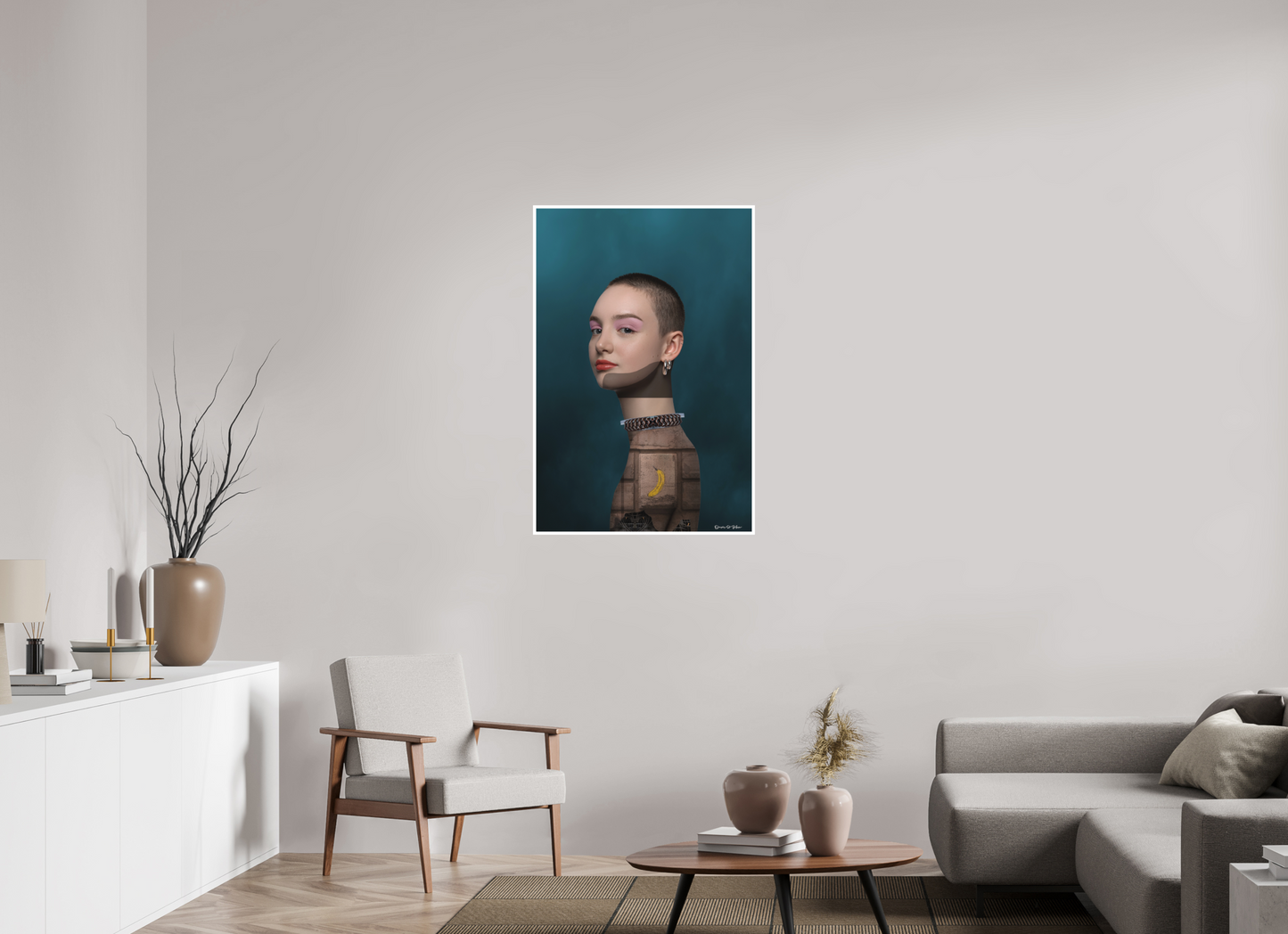 70 x 104,9 cm, Fine Art Print - Hahnemühle Photo Rag - 1 cm Border Miss Brutalist Berlin – Fine Art Print (City Girls Series)