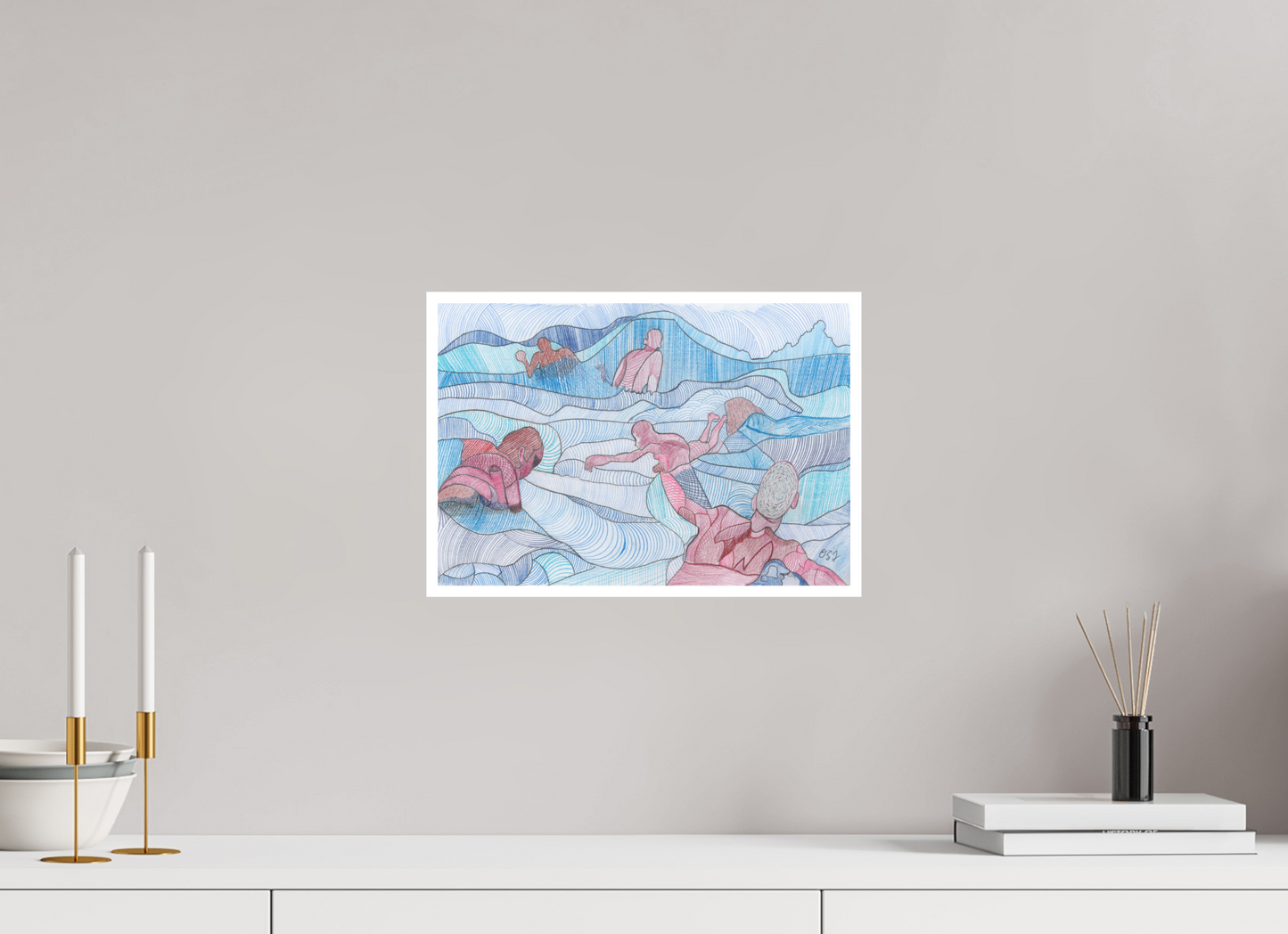 36,5 x 25 cm, Fine Art Print - Hahnemühle Photo Rag - 1 cm Border "Wave Riders" – Fine Art Print on Hahnemühle Photo Rag