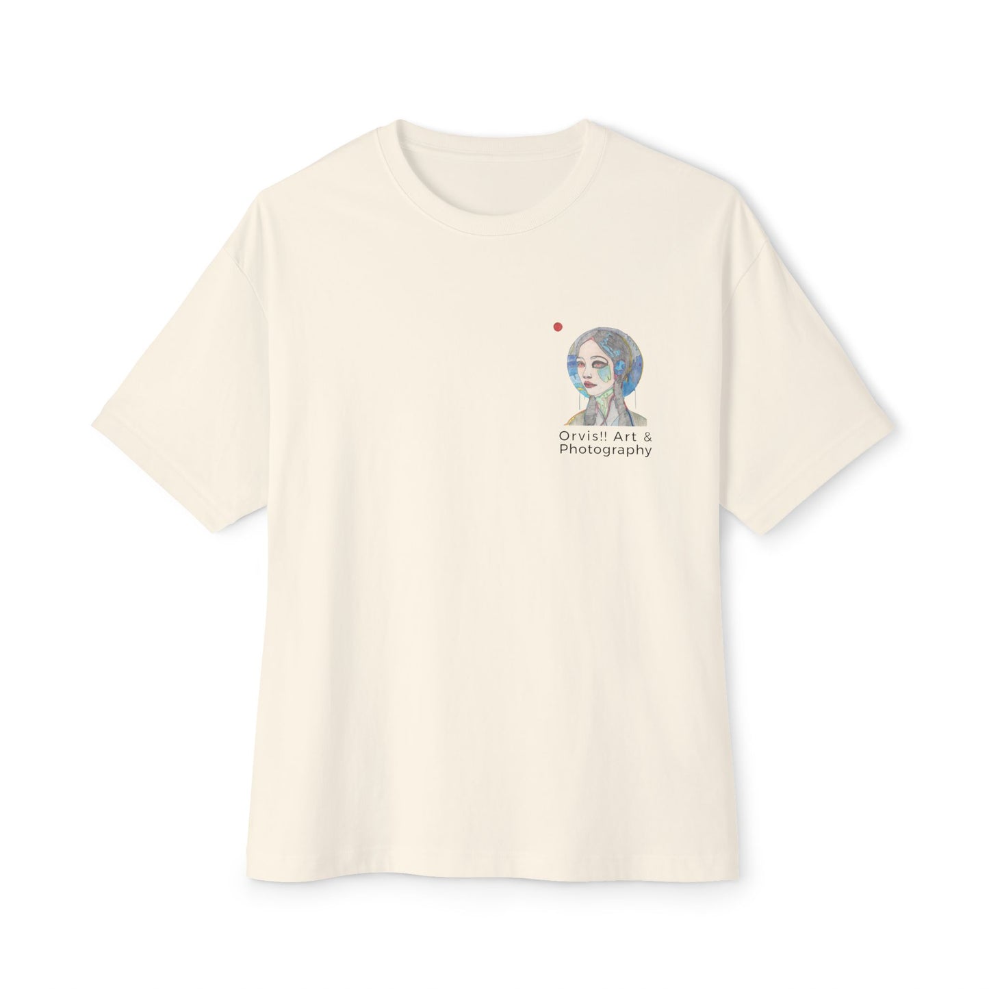 "Moon Girl" Fine Art Graphic Tee, Front & Back Print, Unisex Oversized Boxy Tee