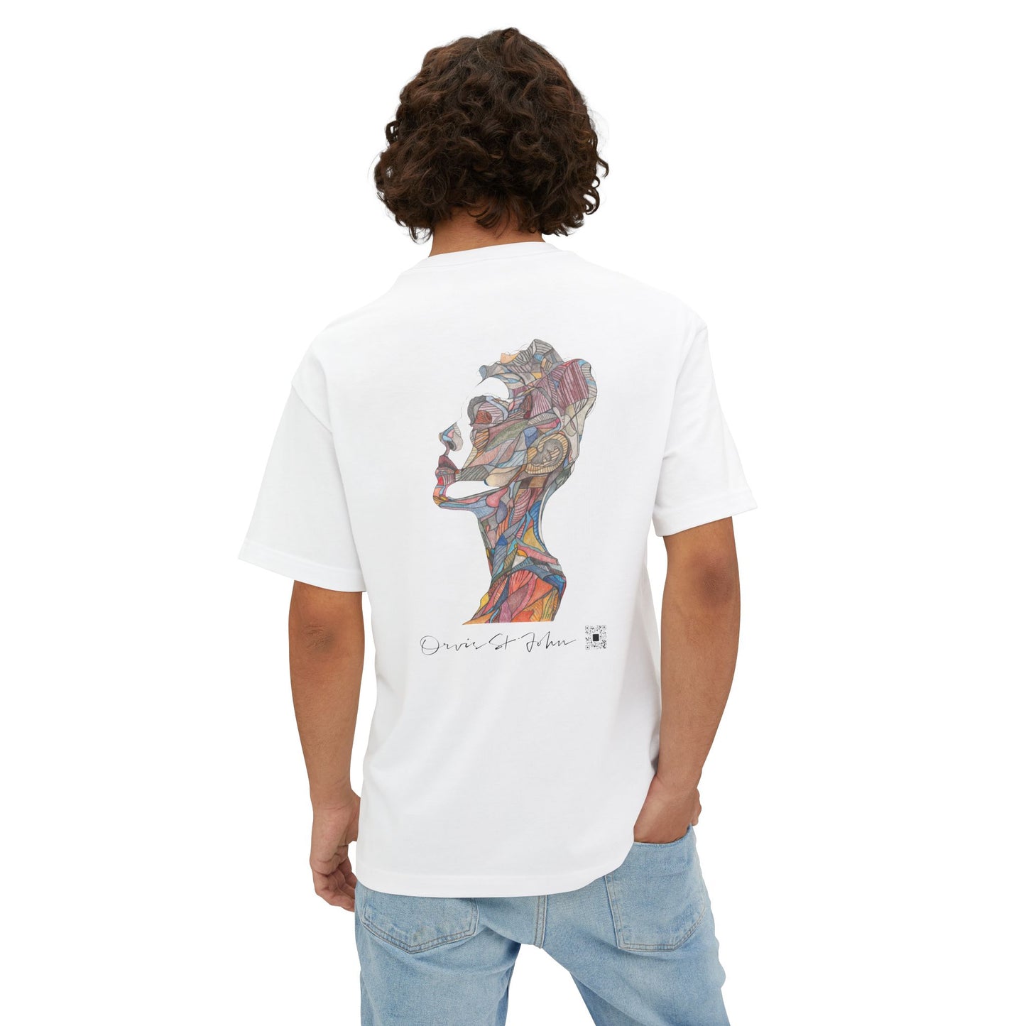 "Gem" Abstract Art Unisex Oversized Boxy T-Shirt - Premium Heavyweight Cotton Tee