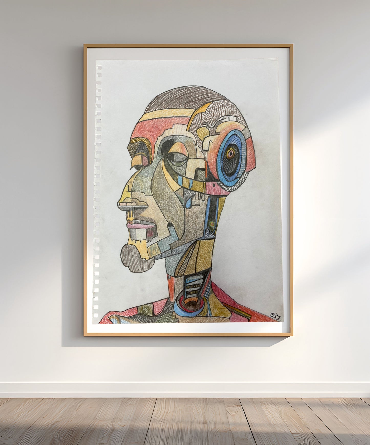 Desmond Jon 35" – Original Abstract Pencil Sketch Portrait by Orvis St. John