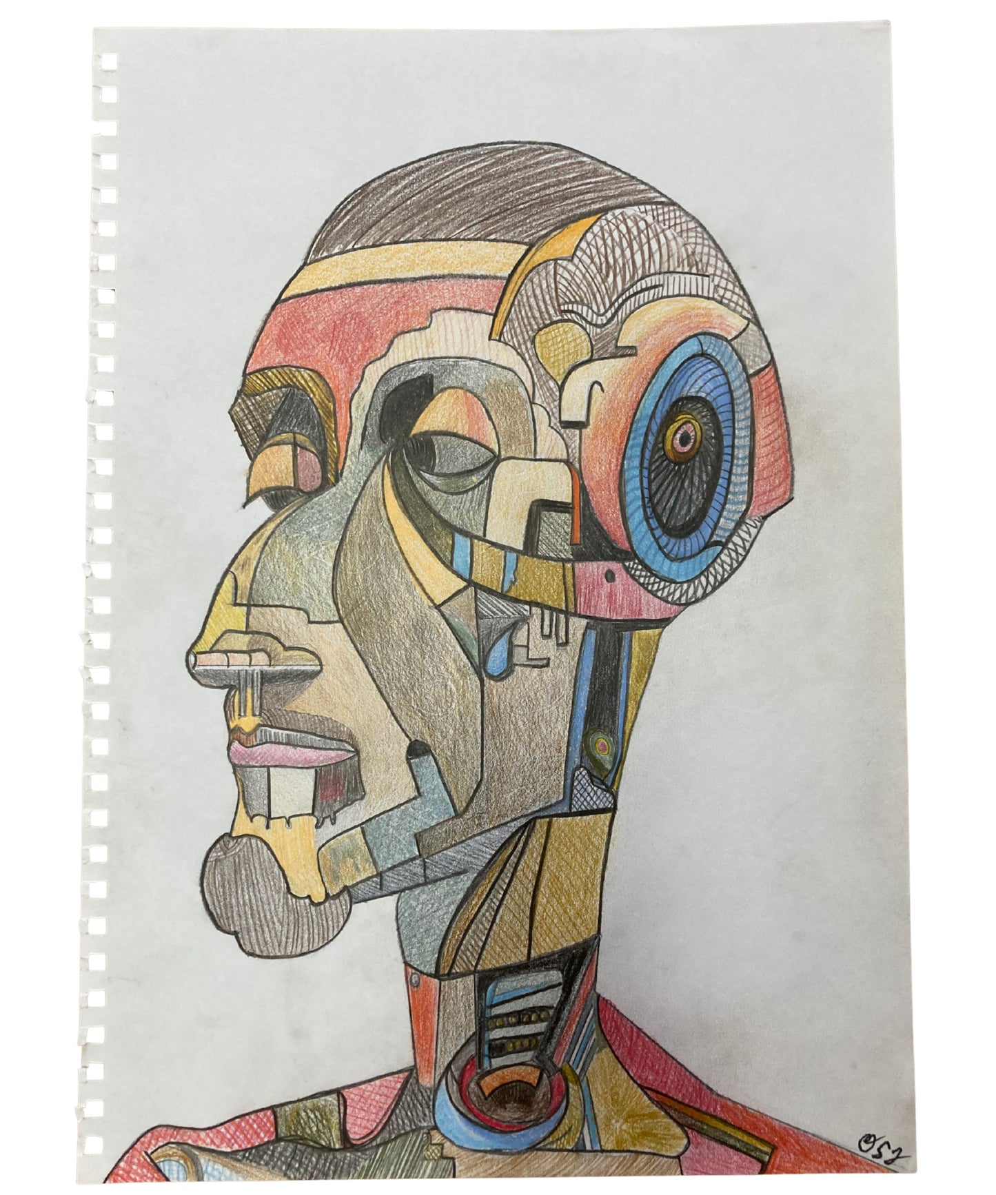 Desmond Jon 35" – Original Abstract Pencil Sketch Portrait by Orvis St. John
