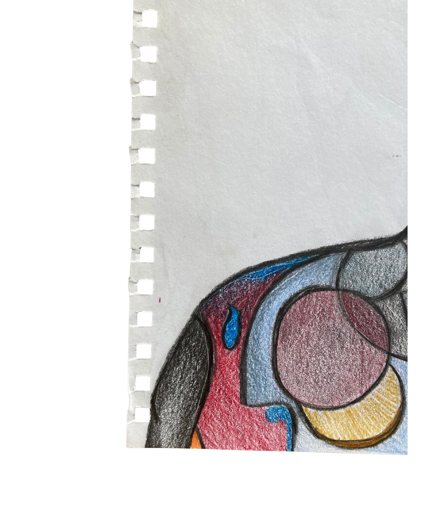 "Romeo" – Original Surrealist Abstract Pencil Drawing by Orvis St. John