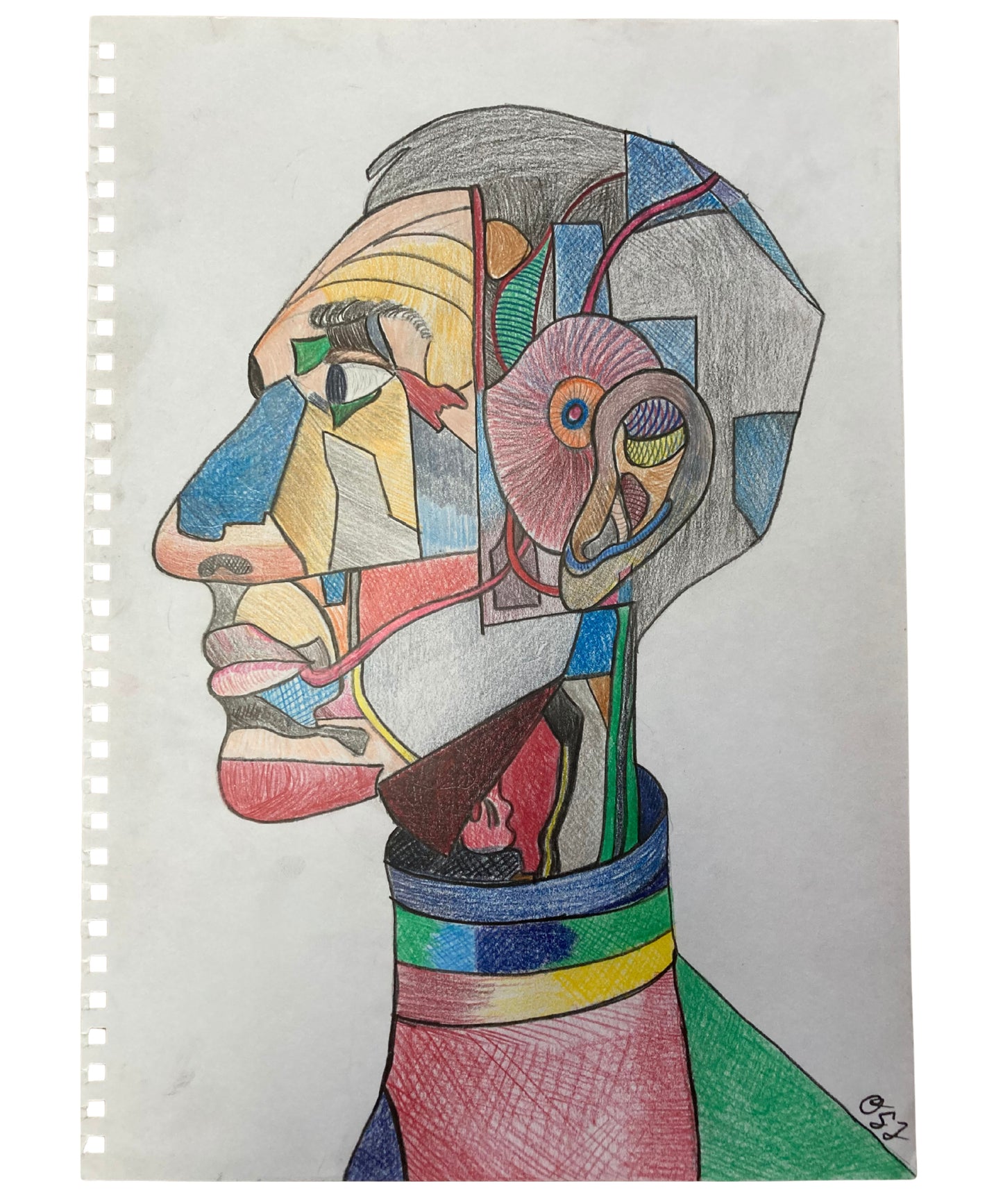"Senator 7" – Original Abstract Pencil Sketch Portrait by Orvis St. John
