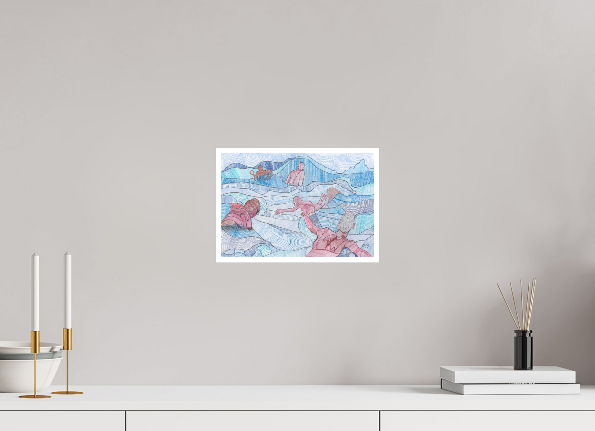 29,2 x 20 cm, Fine Art Print - Hahnemühle Photo Rag - 1 cm Border "Wave Riders" – Fine Art Print on Hahnemühle Photo Rag