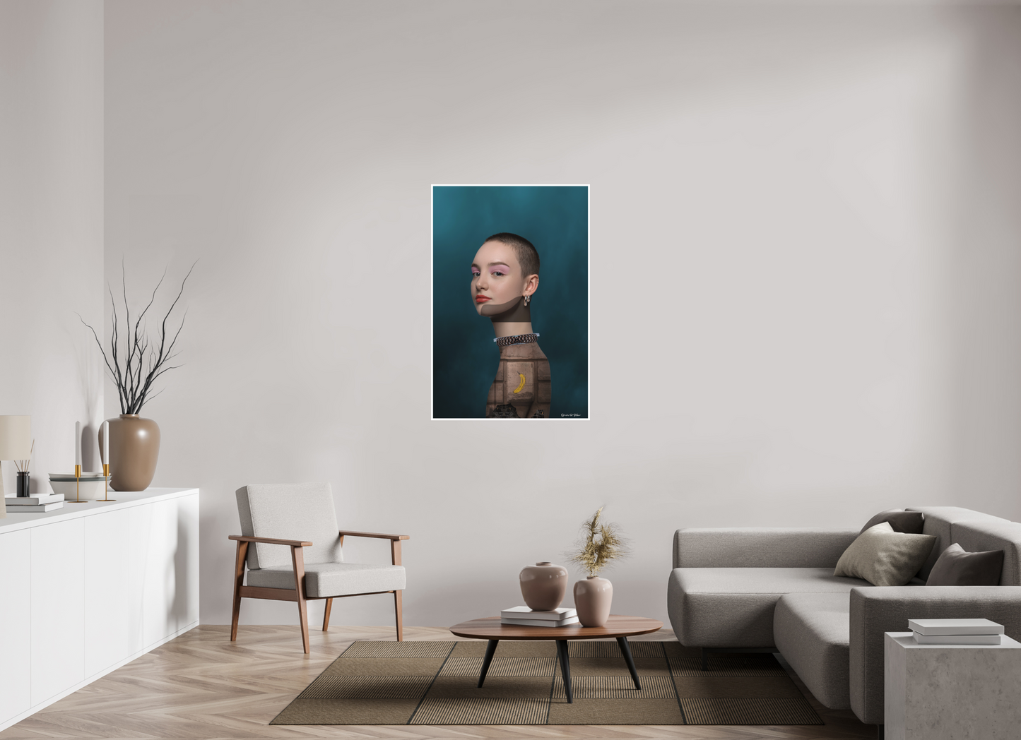 80 x 119,9 cm, Fine Art Print - Hahnemühle Photo Rag - 1 cm Border Miss Brutalist Berlin – Fine Art Print (City Girls Series)