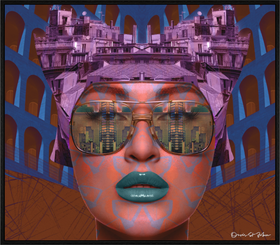 Main image "Jetsetter" – Acrylic Glass Gallery Print (Black Basel Frame / Ready to Hang)